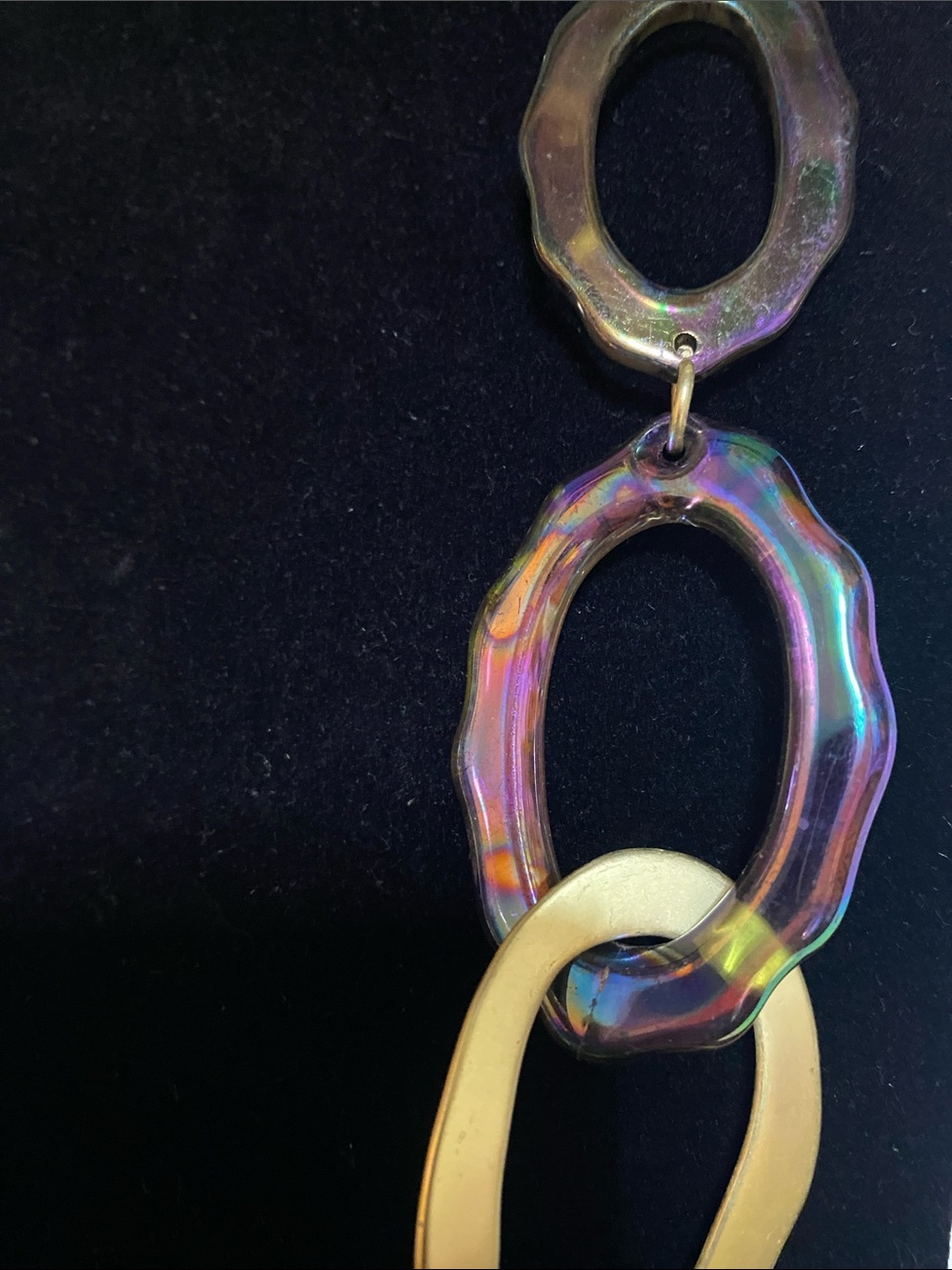 Rush by Denis & Charles Iridescent Multicolor Link Necklace with Gold Accents - Picture 3 of 7